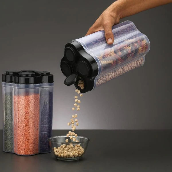Airtight Transparent 4 Section Container 2500ml