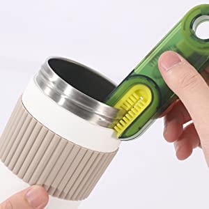 Bottle Cleaning Brush Combo- 2 long silicone brush + 2 bottle lid cleaning brush .g