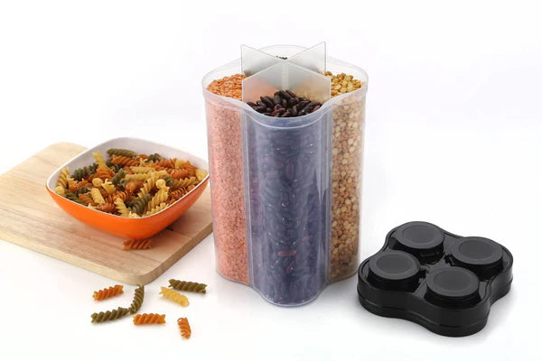 Airtight Transparent 4 Section Container 2500ml