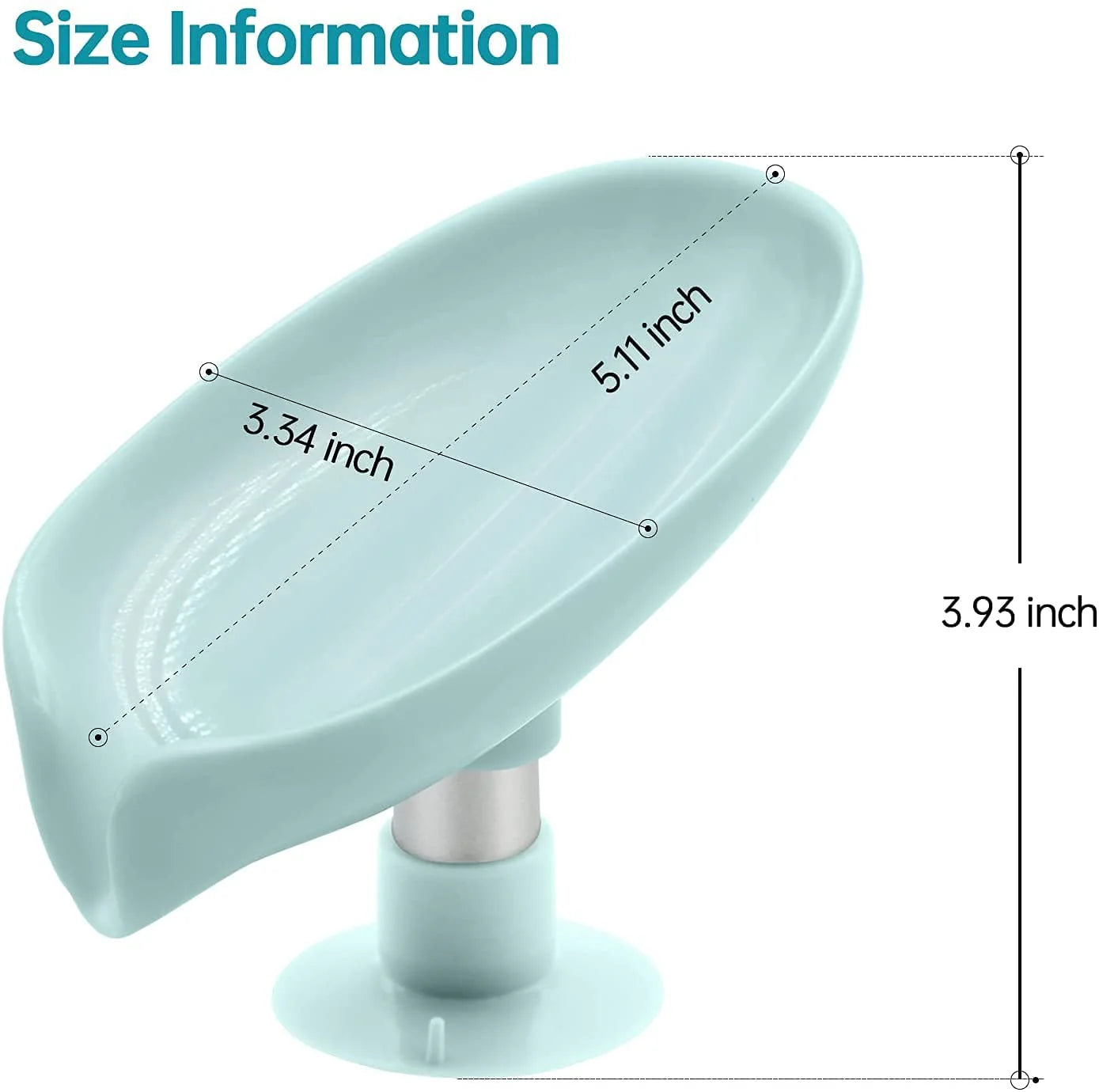 Leaf Shaped Self-Draining Soap Holder with Suction Cup-.g