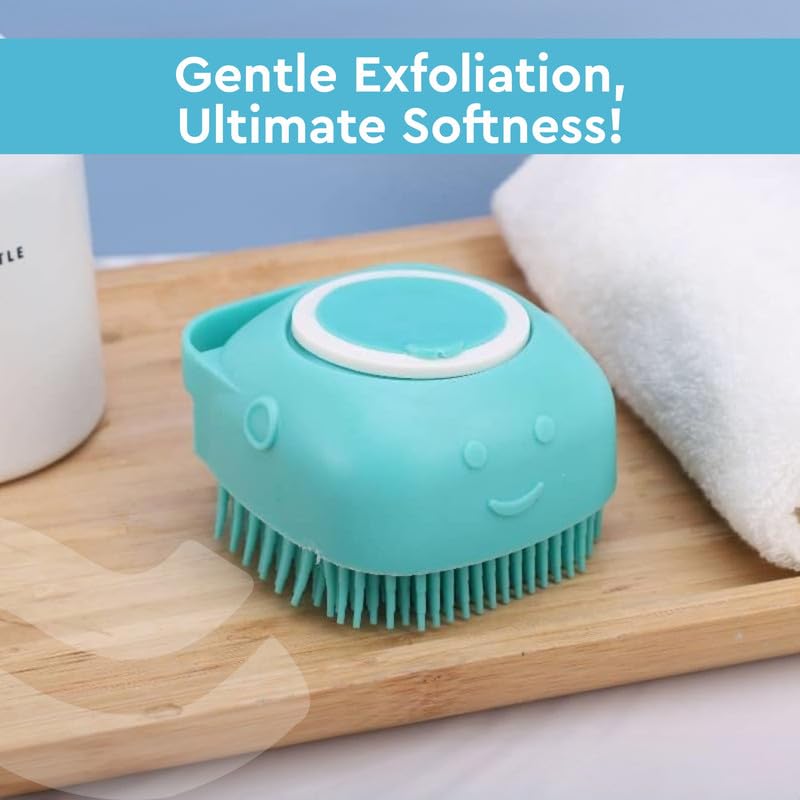 Scrubbing Soft Silicone Bath Brush- With Gel Storage- Pack of 1