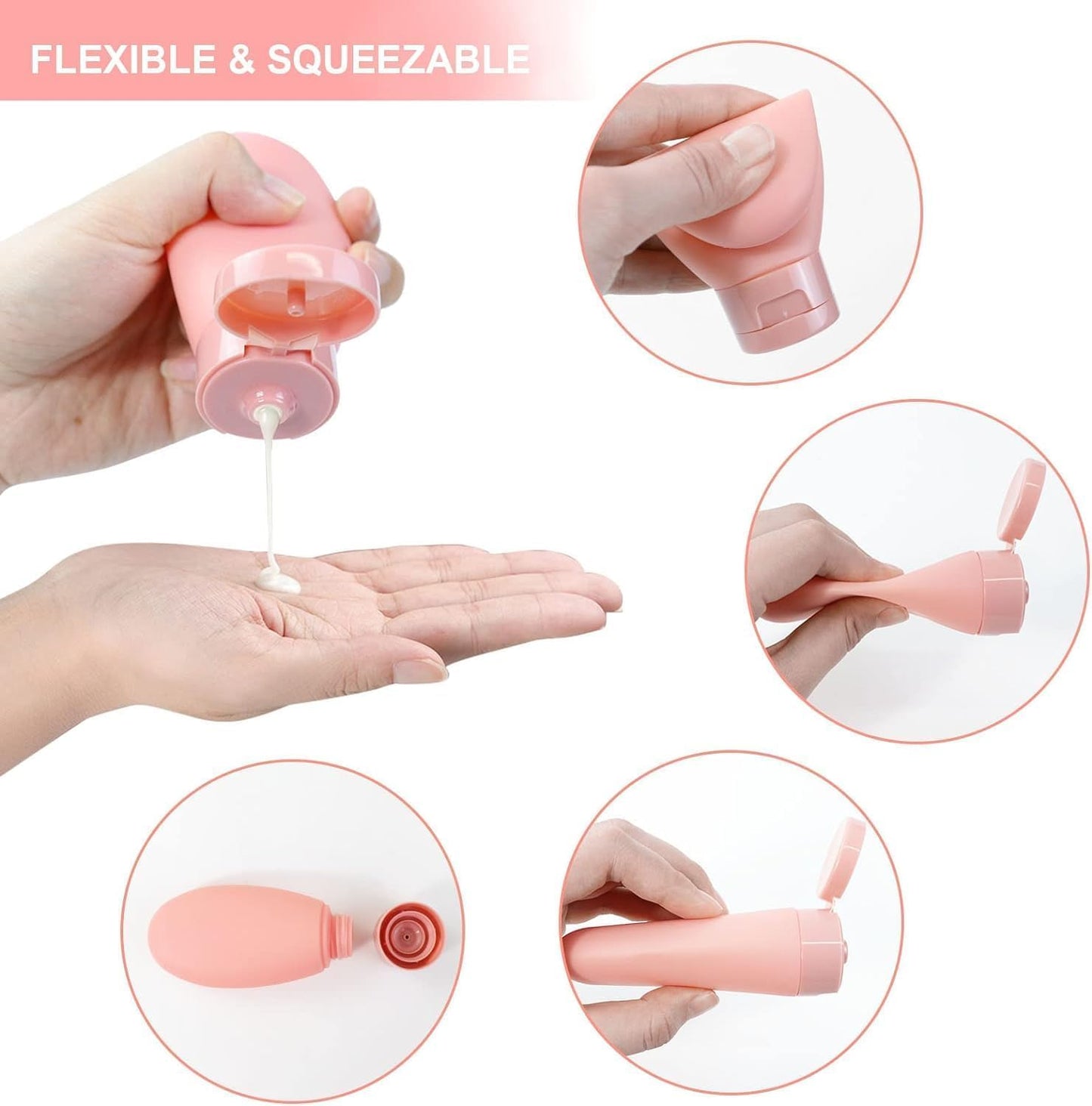 3 pieces travel Silicone Bottles for Toiletries- 60 ml each ,f