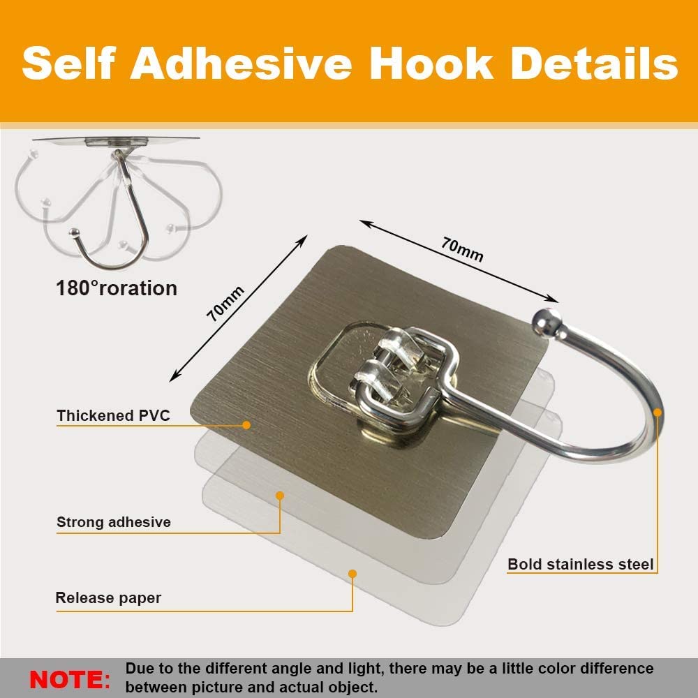Premium Adhesive -Golden Hanger Hooks .f