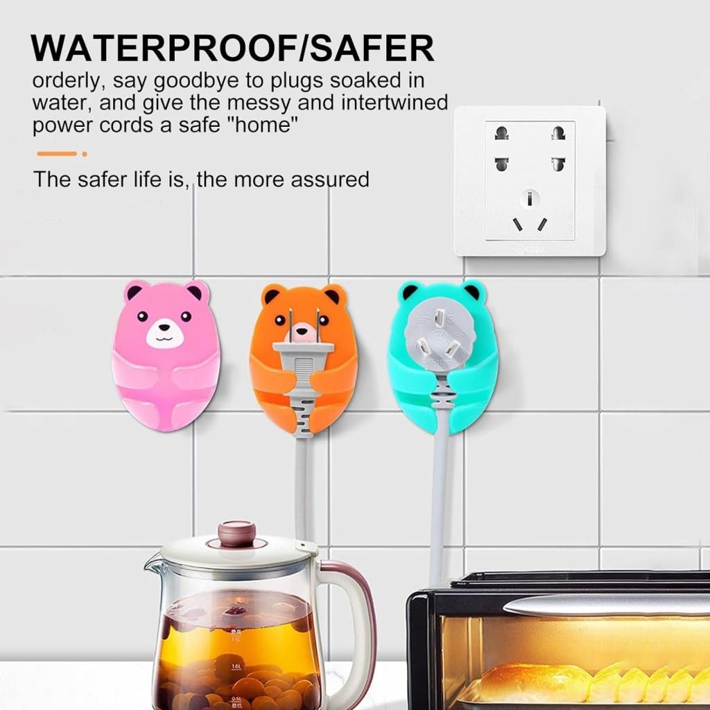 Cute Bear Cable Management Clips – Wall Mount Charger & Wire Holder: f