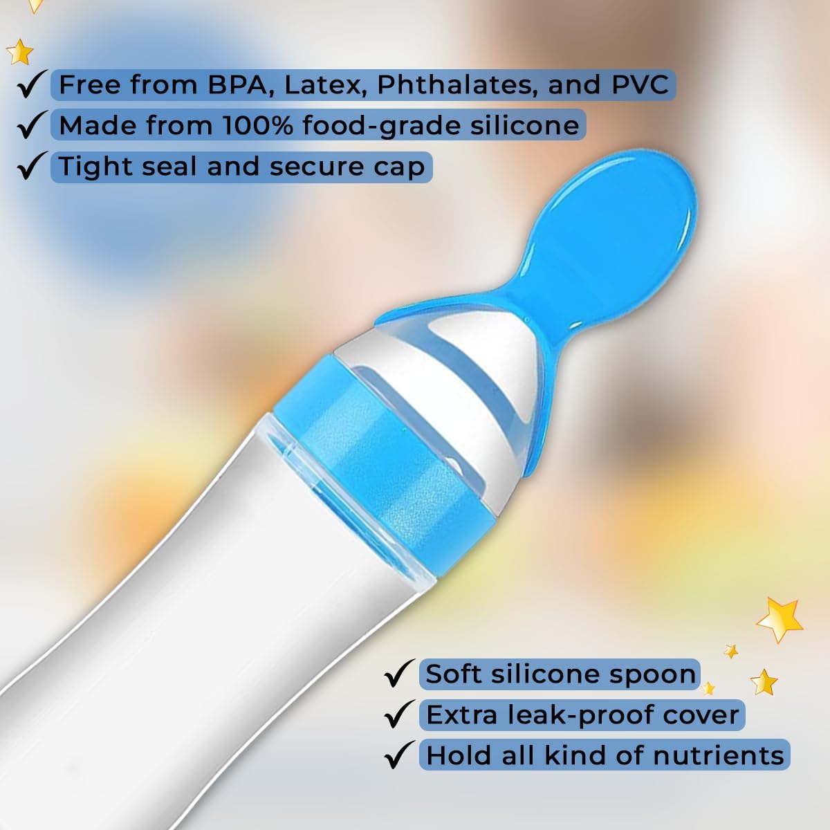 Baby Feeder Bottle- Squeeze and Sip g.