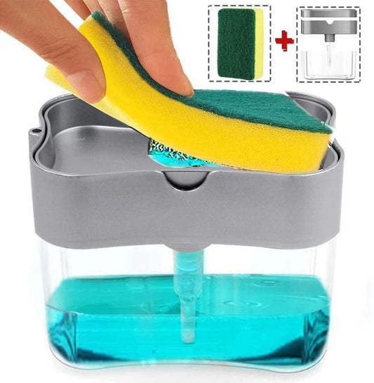 2 in 1 Smart Kitchen Liquid Soap Dispenser (450 ML)- Free Sponge With every order
