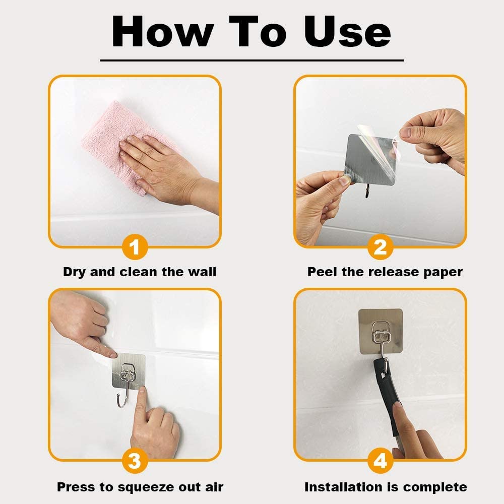 Premium Adhesive -Golden Hanger Hooks .f