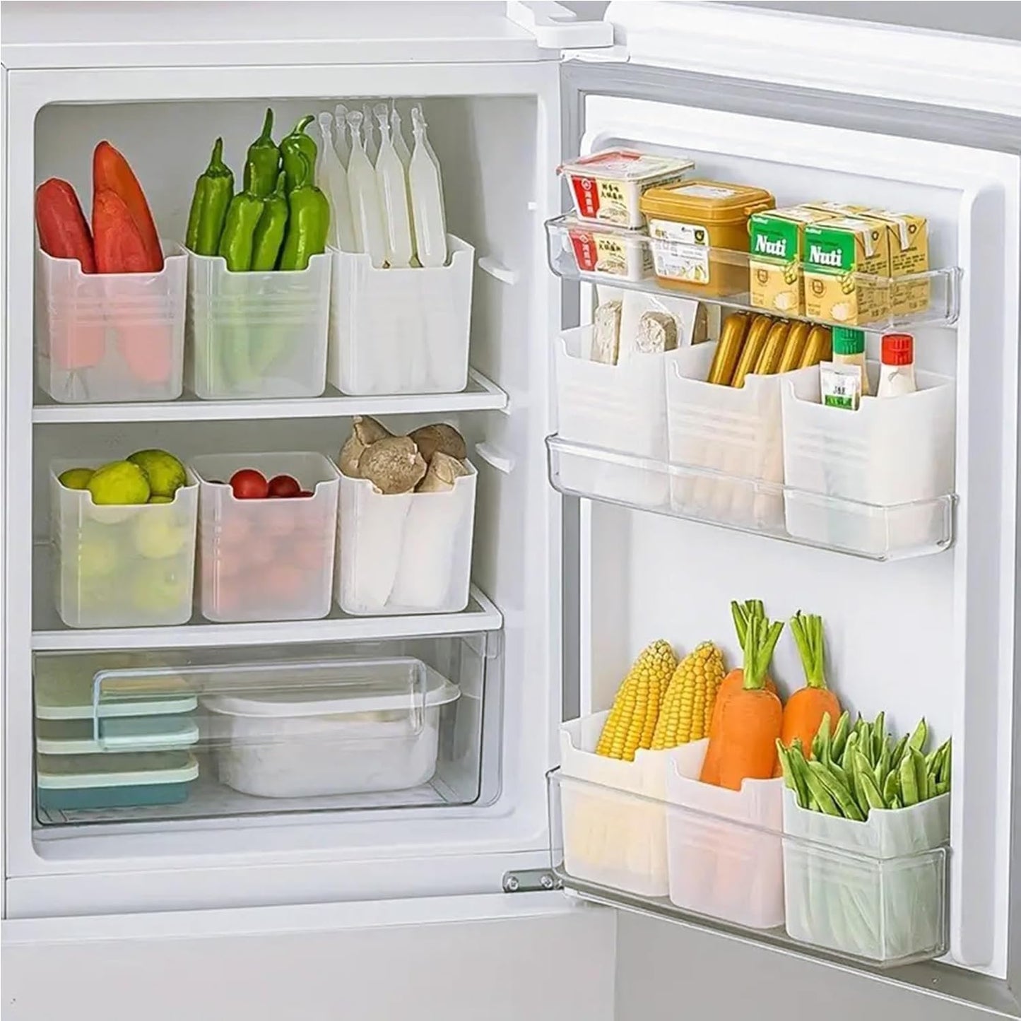 Fridge and Home Organiser Bins (Pack of 6) ,f