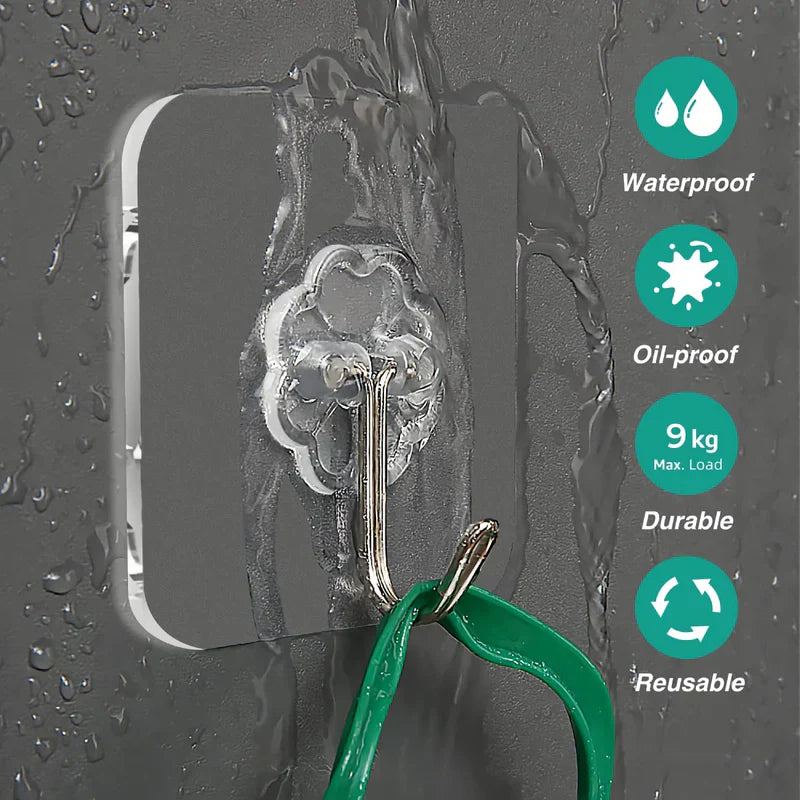 10 - Pieces 180 Degrees Adhesive Wall Hooks