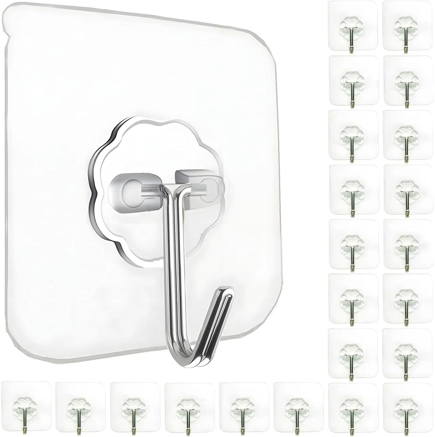 10 - Pieces 180 Degrees Adhesive Wall Hooks