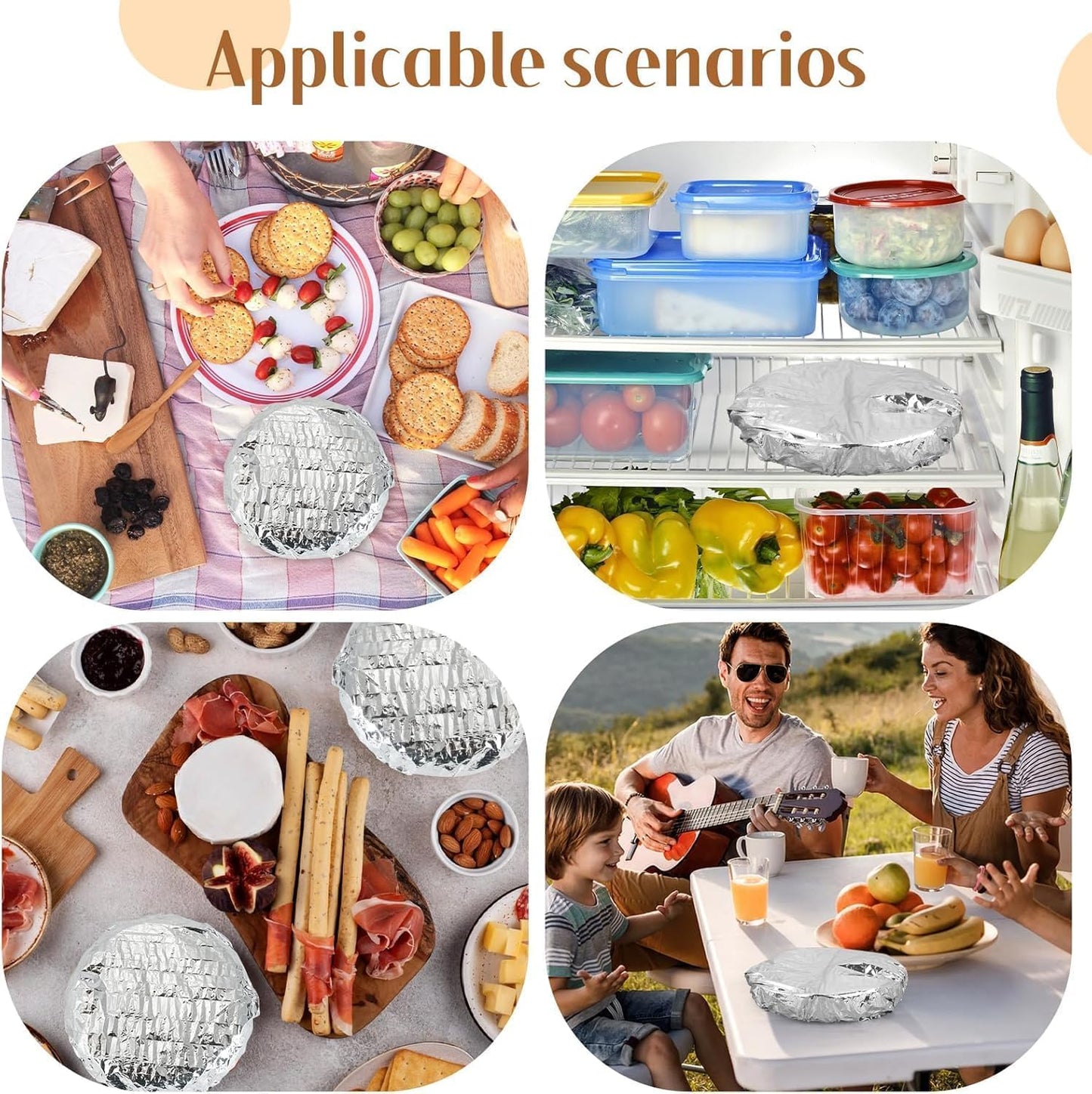 Aluminium Food Cover Foil Wraps- Stretchable & Reusable-.g