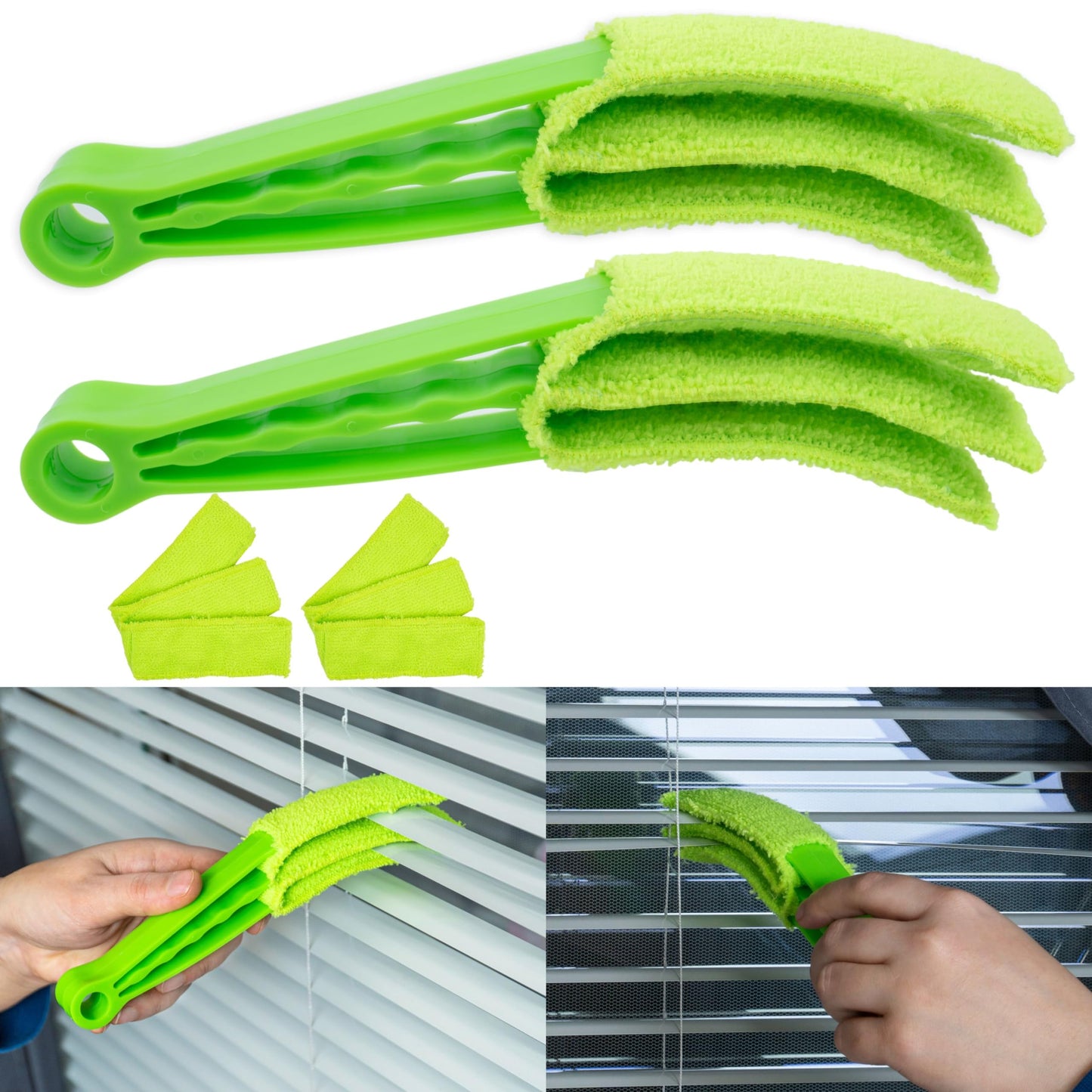 3-in-1 Blinds and Ac Vent Cleaning Brush with Microfiber Sleeves – Multipurpose Dust Remover Tool: f