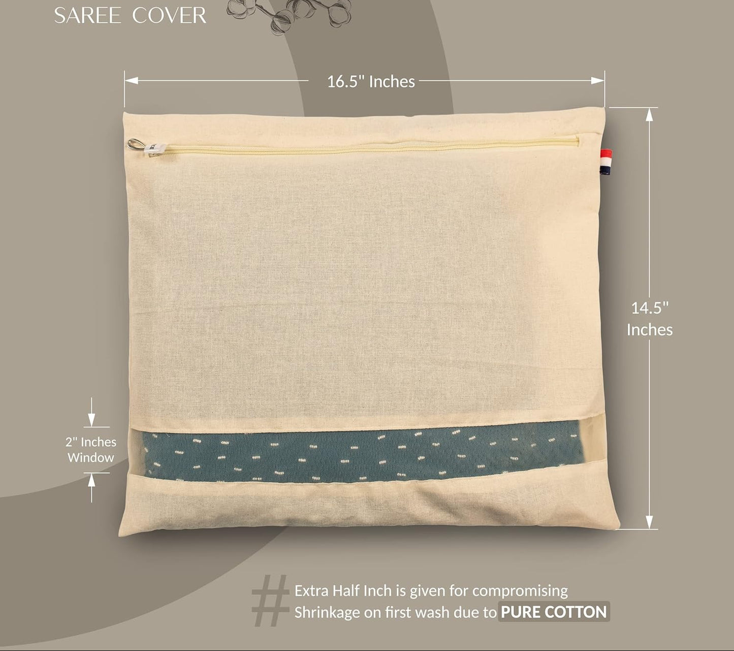 Premium Cotton Saree Covers with ZIP Lock-.f