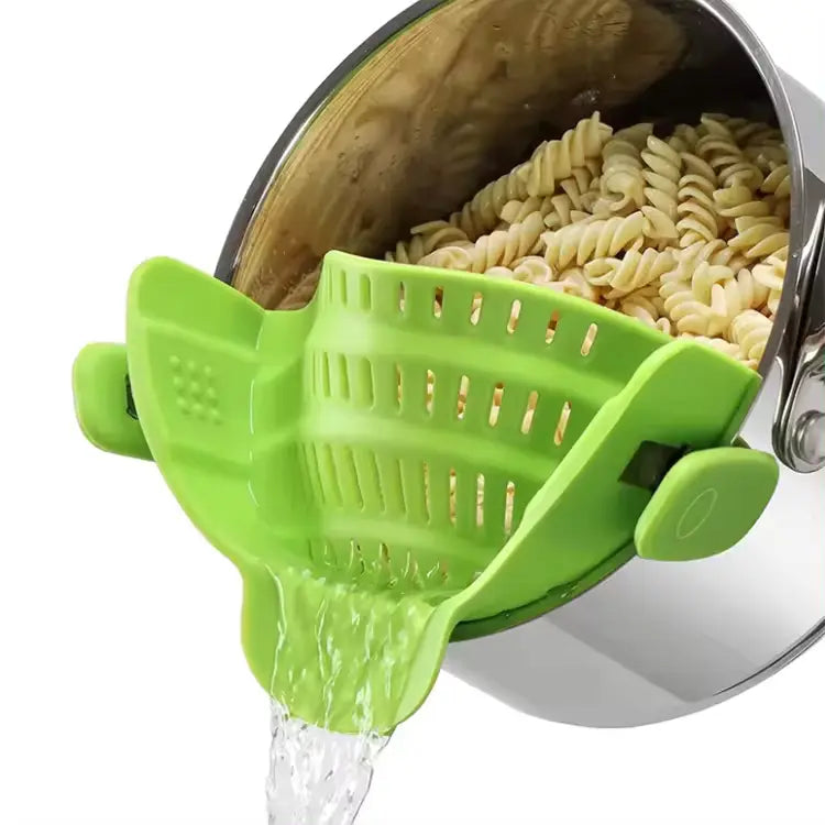Clip-n-Strain Silicone Pot Strainer/Colander