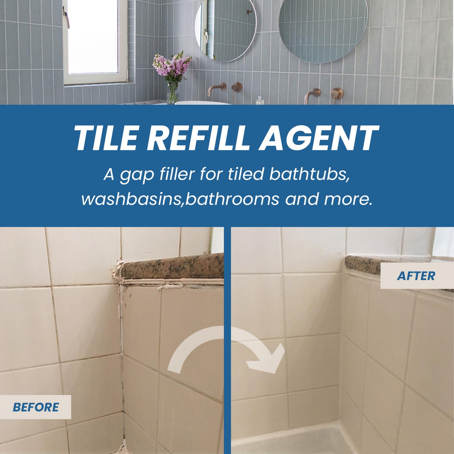 Waterproof Tile Gap Repair Sealant White Grout Filler Paste for Bathroom, Kitchen, Sink & Floor Tiles (180ml):f