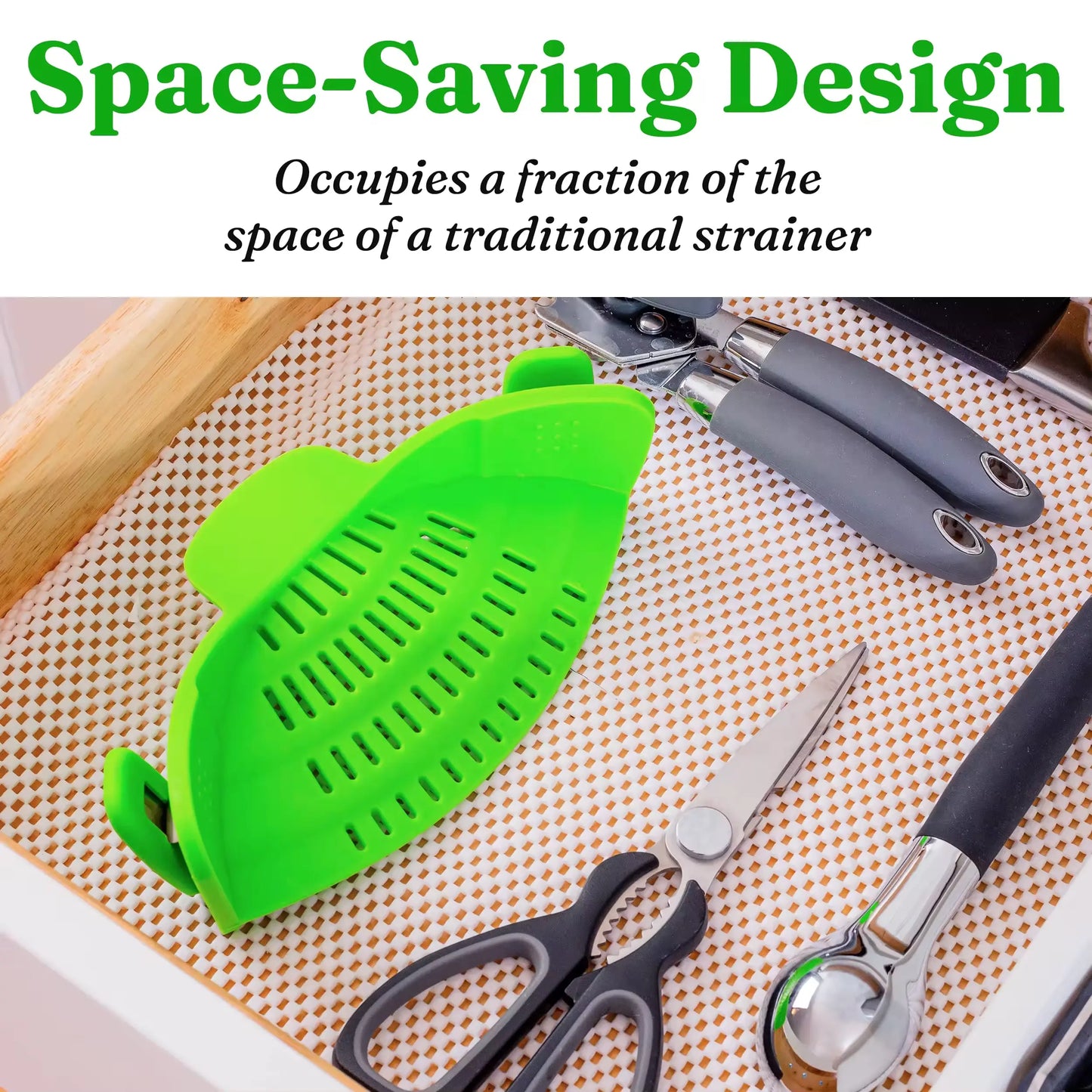 Clip-n-Strain Silicone Pot Strainer/Colander