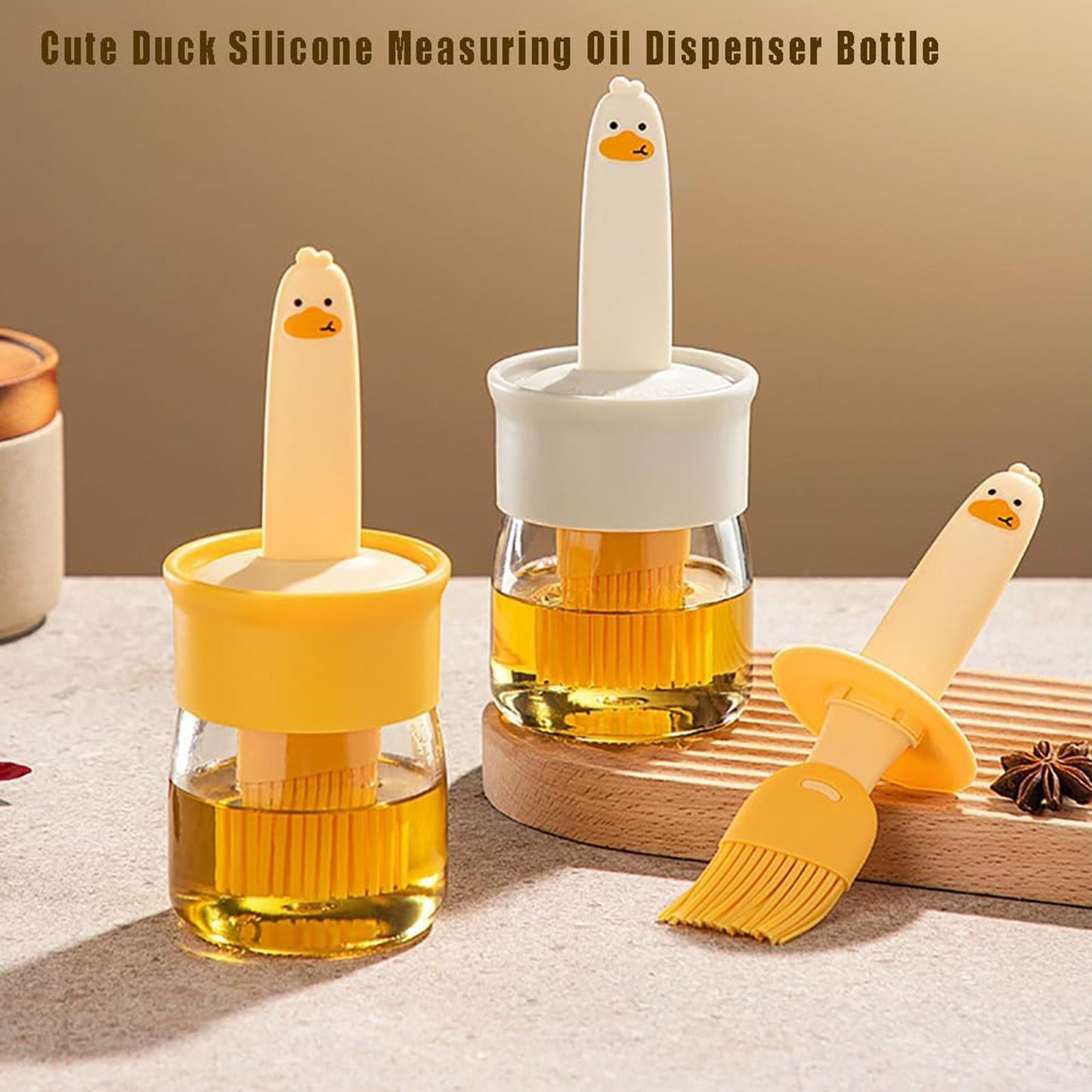 Cute Duck Silicone Oil Glass Jar- 2 in 1 (Buy 1 Get 1 Free)
