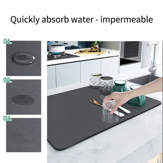 Kitchen Super Absorbent Dish Drying mat- Buy 1 Get 1 free (30cmx40cm)