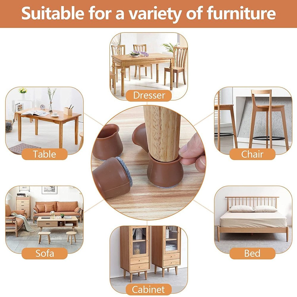 Furniture Leg Caps- Easy movement & No more floor scratches.g