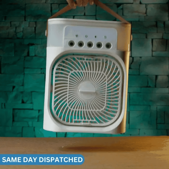 Portable 4-in-1 Mini Air Cooler Fan- With Water Spray