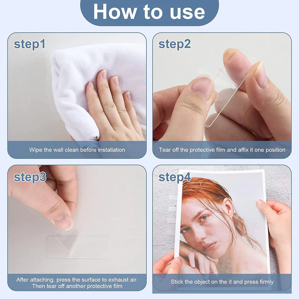 Double-Sided Adhesive Sticker Strips – Strong, Clean & Easy to Use- (Pack of 120 strips) ,g