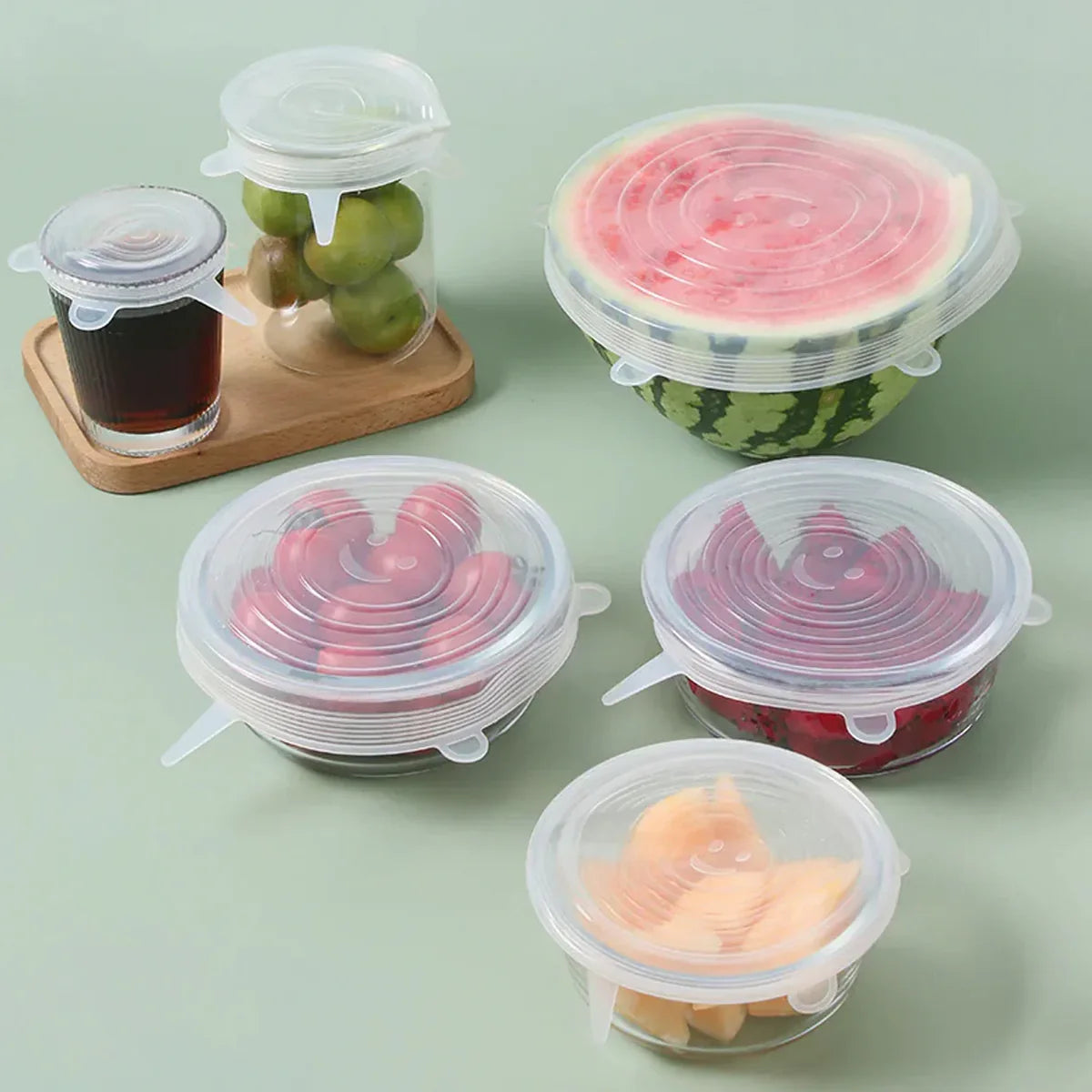 Multipurpose Silicone Lid - Reusable & Microwave Safe(pack of 6 lids) 🔥