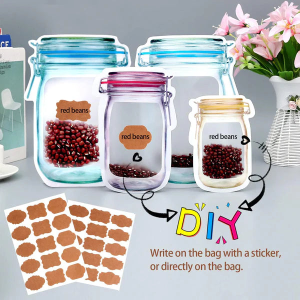 Storage Jars (Airtight)- With Zip Lock- Easy carry and store