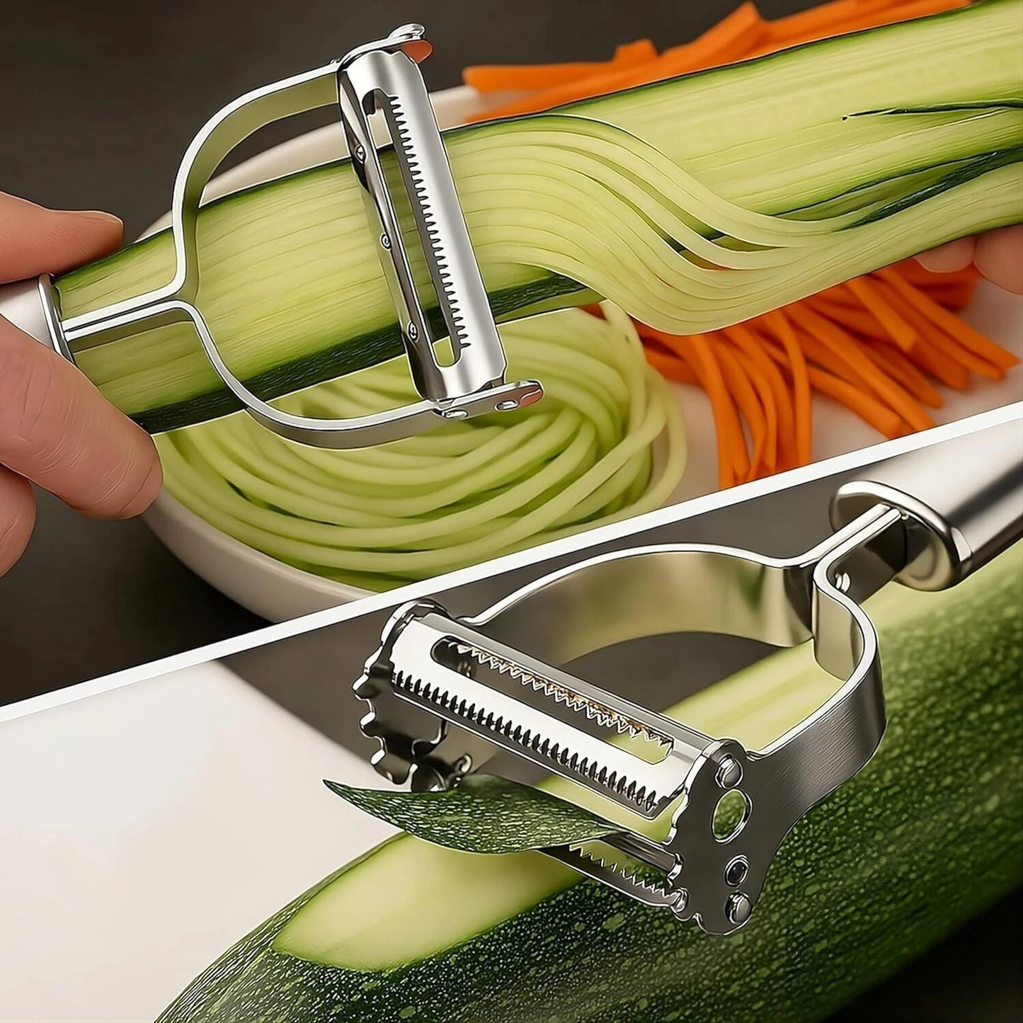 Multipurpose Stainless Steel Vegetable Peeler – Julienne Cutter & Slicer Tool: f