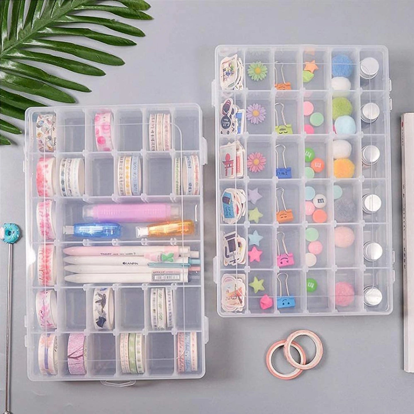 Multipurpose Storage Box 36 Compartments – Portable Organizer for Medicine, Jewelry, Cosmetics & Stationery: f