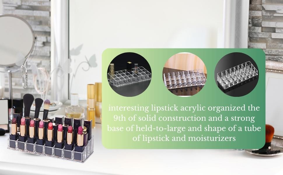 24 Slot Lipstick & Nail Polish Organizer – Transparent Makeup Storage Holder; g