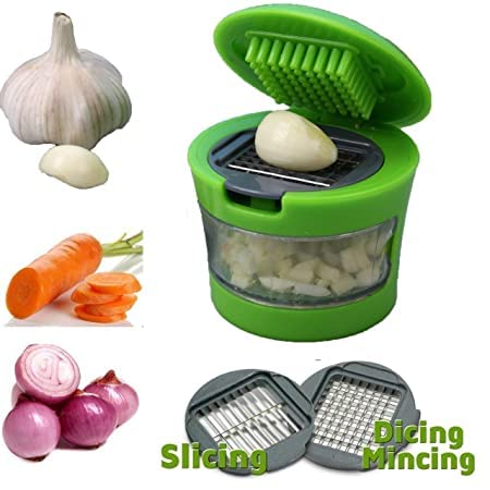 Multipurpose Ginger Garlic Chopper – Stainless Steel Blade Manual Kitchen Tool: f