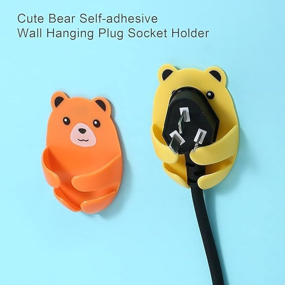 Cute Bear Cable Management Clips – Wall Mount Charger & Wire Holder: f