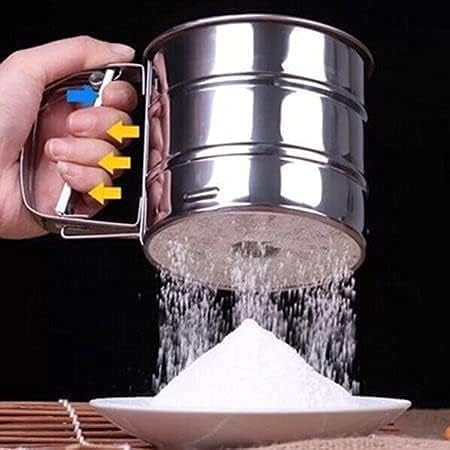 Steel Manual Flour Sifter – Clean, Quick & Efficient Sieving-.g