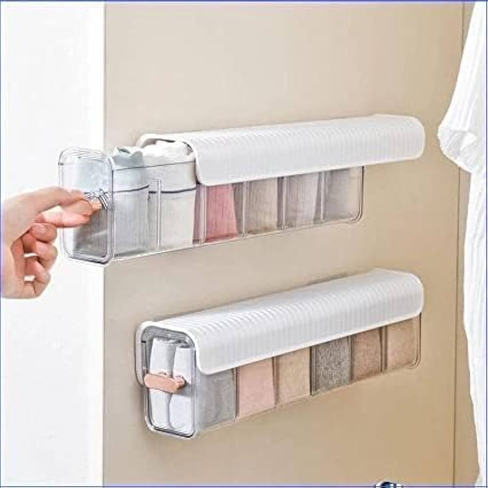 Space-Saving Wall Storage Drawer – Self-Adhesive Organizer for Socks, Underwear, Ties & Accessories: f