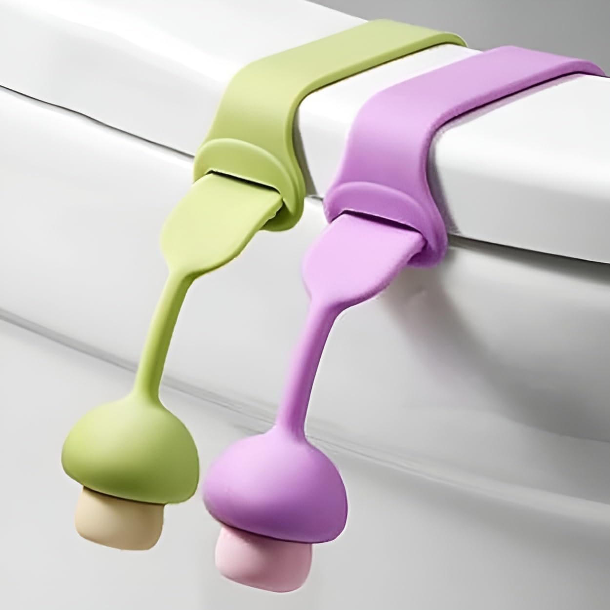 Silicone Toilet Seat Lifter Handle (Pack of 4) – Self-Adhesive Hygienic Toilet Cover Clip; f