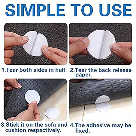 Anti-Slip Velcro Tape Dots – Self Adhesive Double-Sided Grip for Carpets, Bedsheets & Rugs- f