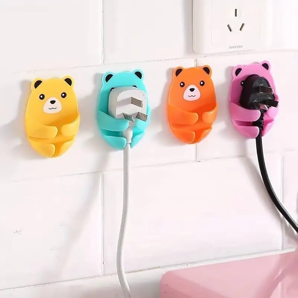 Cute Bear Cable Management Clips – Wall Mount Charger & Wire Holder: f