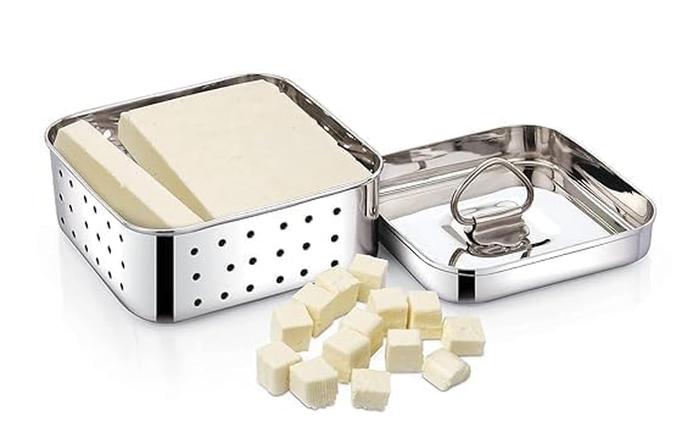 Homemade Paneer Maker Kit – Stainless Steel Press Mould for Fresh Paneer, Tofu & Cheese: f