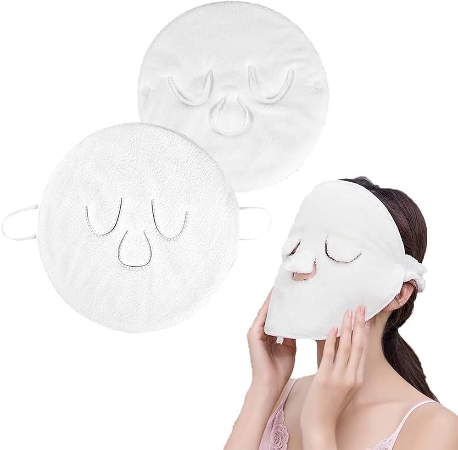 Reusable Facial Towel Mask | Hot & Cold Compress Moisturizing Face Mask :f