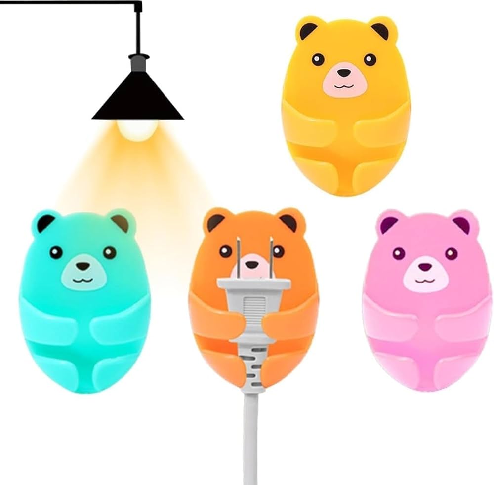 Cute Bear Cable Management Clips – Wall Mount Charger & Wire Holder: f