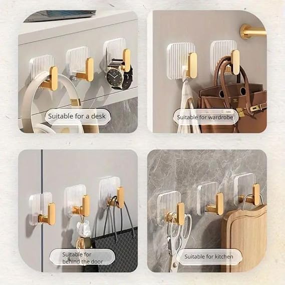 Premium Acrylic Wall Hook | Self Adhesive No Drill Towel Hanger for Bathroom, Kitchen & Home :f