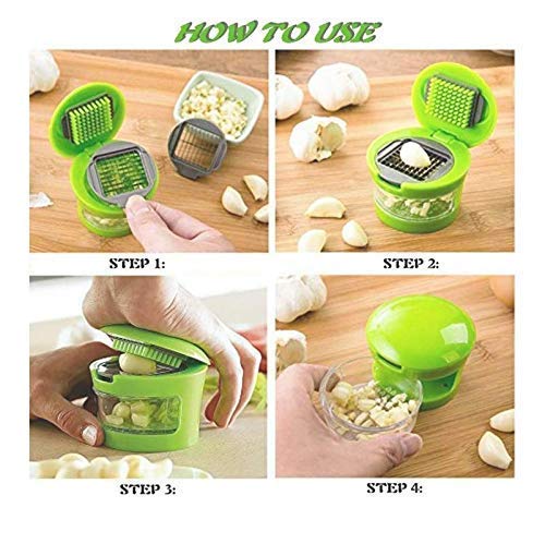 Multipurpose Ginger Garlic Chopper – Stainless Steel Blade Manual Kitchen Tool: f