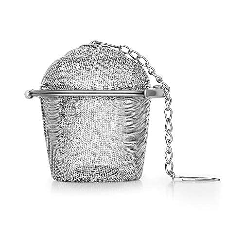 Reusable Stainless Steel Tea Infuser | Mesh Tea Filter with Hook & Long Chain :f