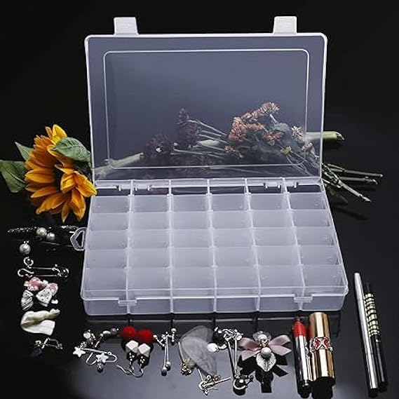 Multipurpose Storage Box 36 Compartments – Portable Organizer for Medicine, Jewelry, Cosmetics & Stationery: f