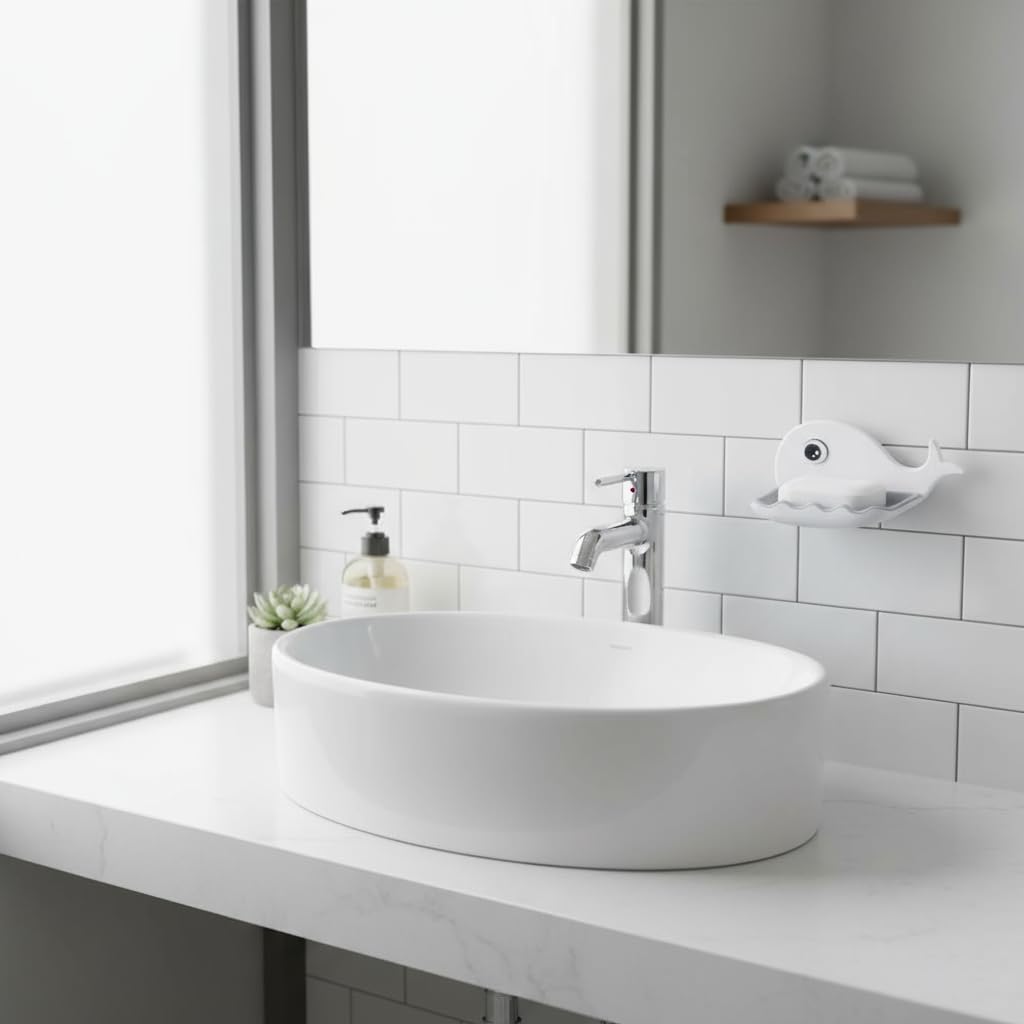 Waterproof Whale Soap Dish Holder – Stylish Bathroom Soap Storage Tray :f