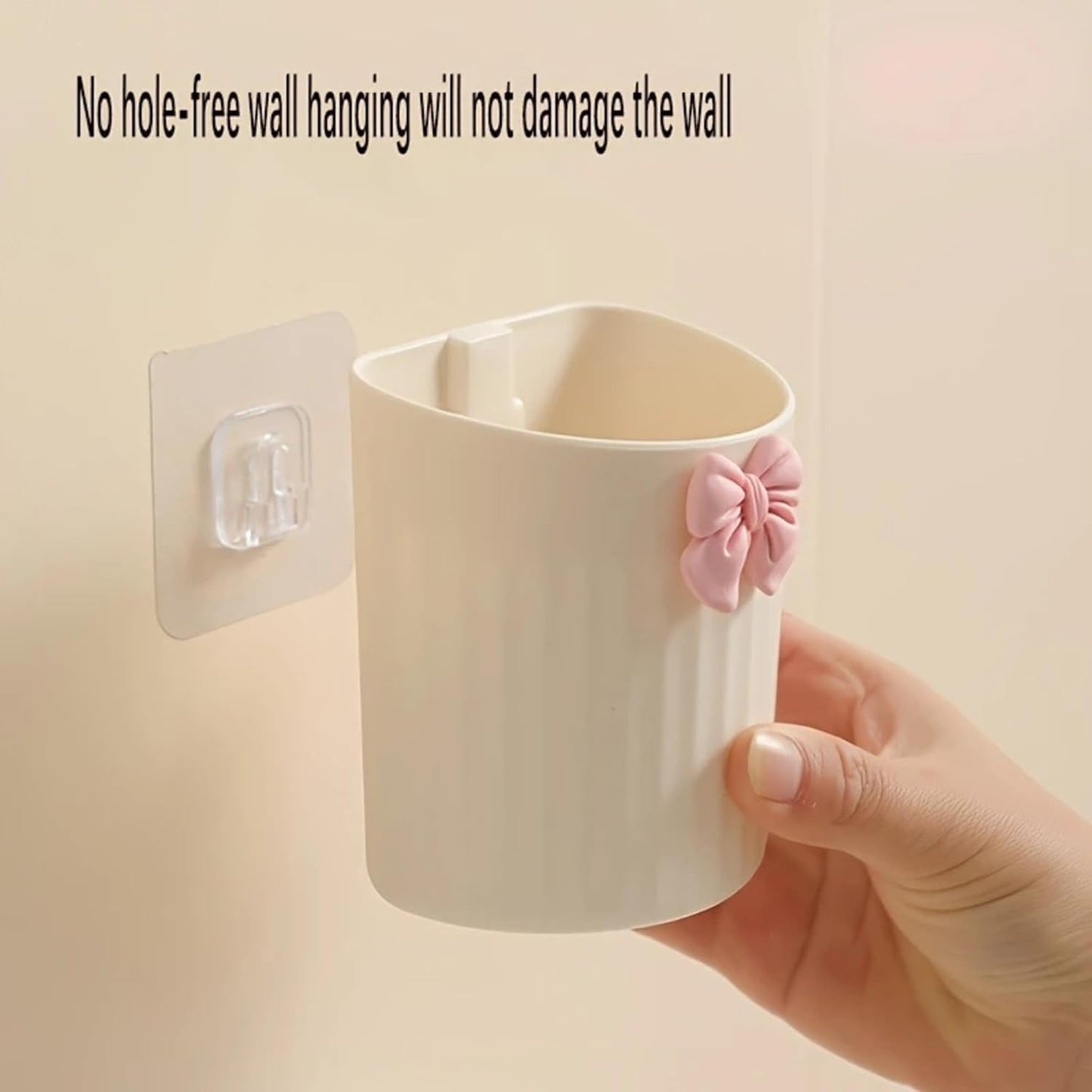 Wall Mounted Storage Basket with Adhesive Hook | Hanging Organizer Cup for Bathroom, Kitchen & Home: f