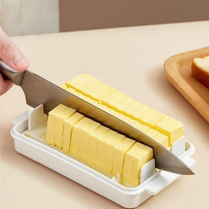 Butter Storage Container with Lid | Airtight Butter Keeper for Refrigerator & Kitchen :f
