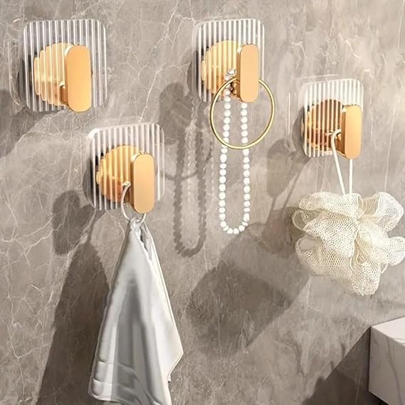 Premium Acrylic Wall Hook | Self Adhesive No Drill Towel Hanger for Bathroom, Kitchen & Home :f