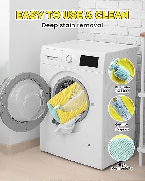Universal Shoe Wash Bag | Shoe Cleaning & Protection Bag for Washer and Dryer :f