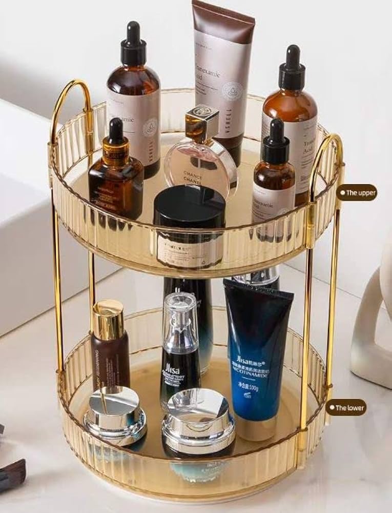 360° Makeup Organizer Carousel – Multipurpose Makeup Storage Rack for Vanity: f